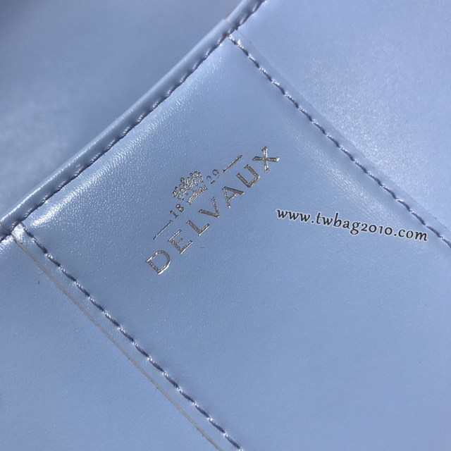 Delvaux全新雙環頂級brilliant box皮冰川藍手提女包 德爾沃專櫃brilliant大號手袋 bxs1084